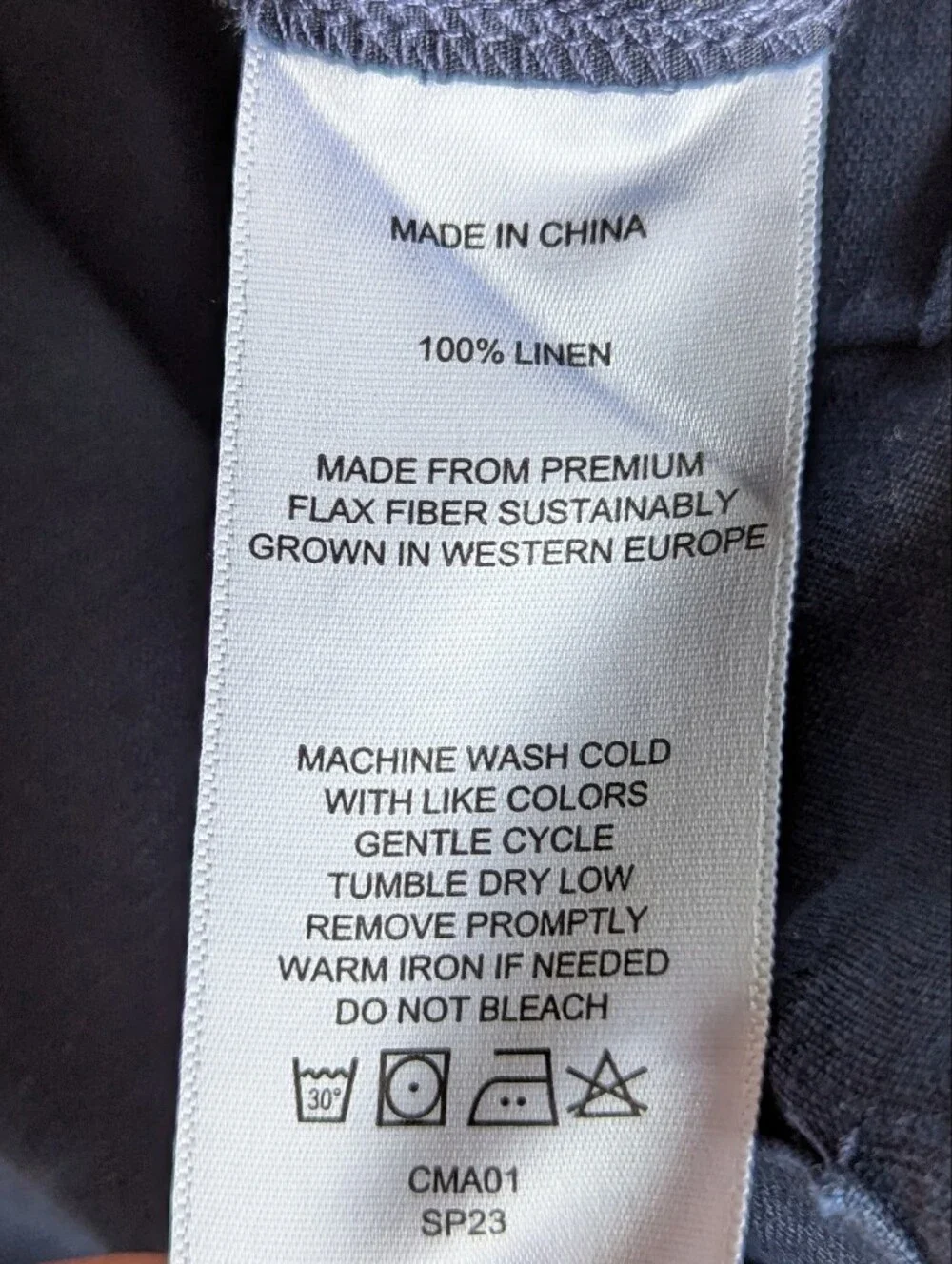 Quince 100% European Linen Pants Deep Navy Blue Size Small